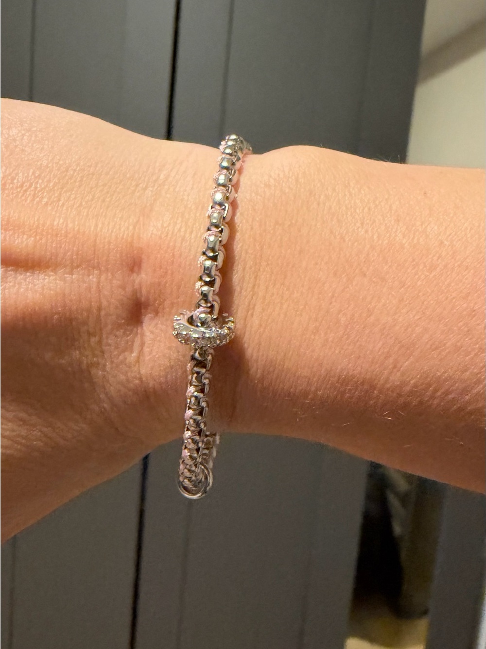 Silver Crystal Accent Bracelet - Elegant Women’s Jewelry